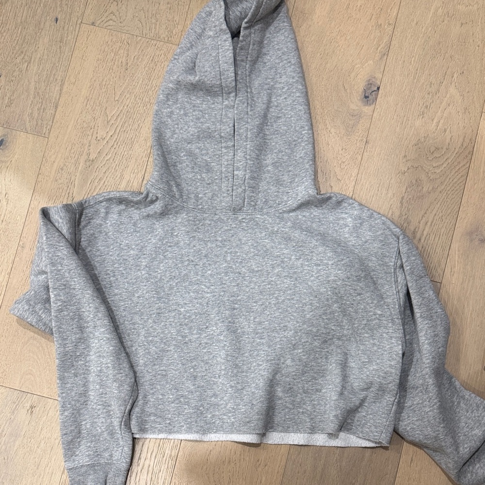 Urban Outfitters Light Gray Cropped Sweatshirt
